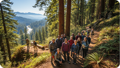 Team hiking trip